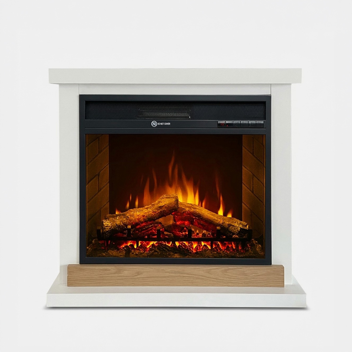 Freestanding electric fireplace with remote and LED flame Stoccolma — 1