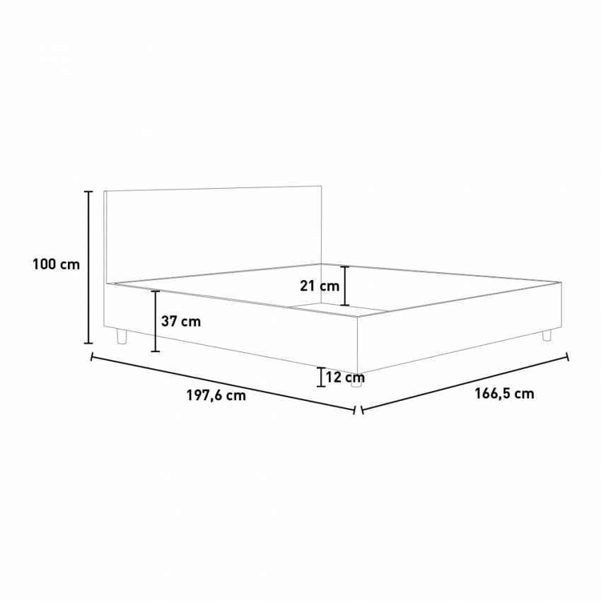Double storage bed 160x190 Demas Itamoby ash white with headboard — 4