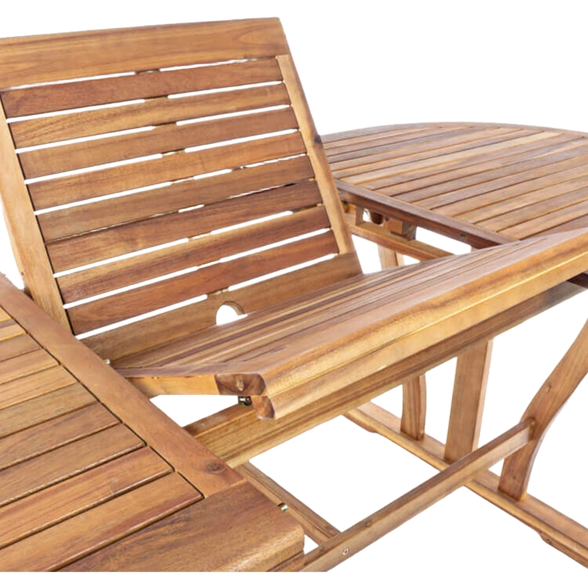 Double extendable oval solid wood garden table 180-240x100 cm — 4