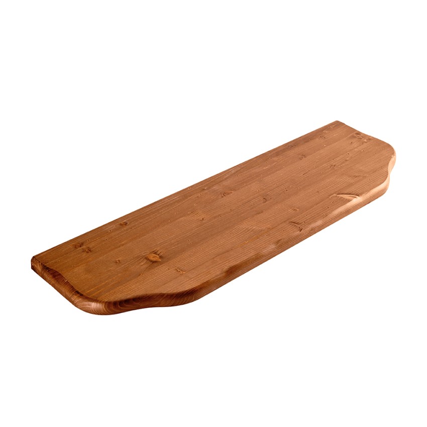 Saturno Solid Fir Wood Floating Wall Shelf Walnut Finish — 3