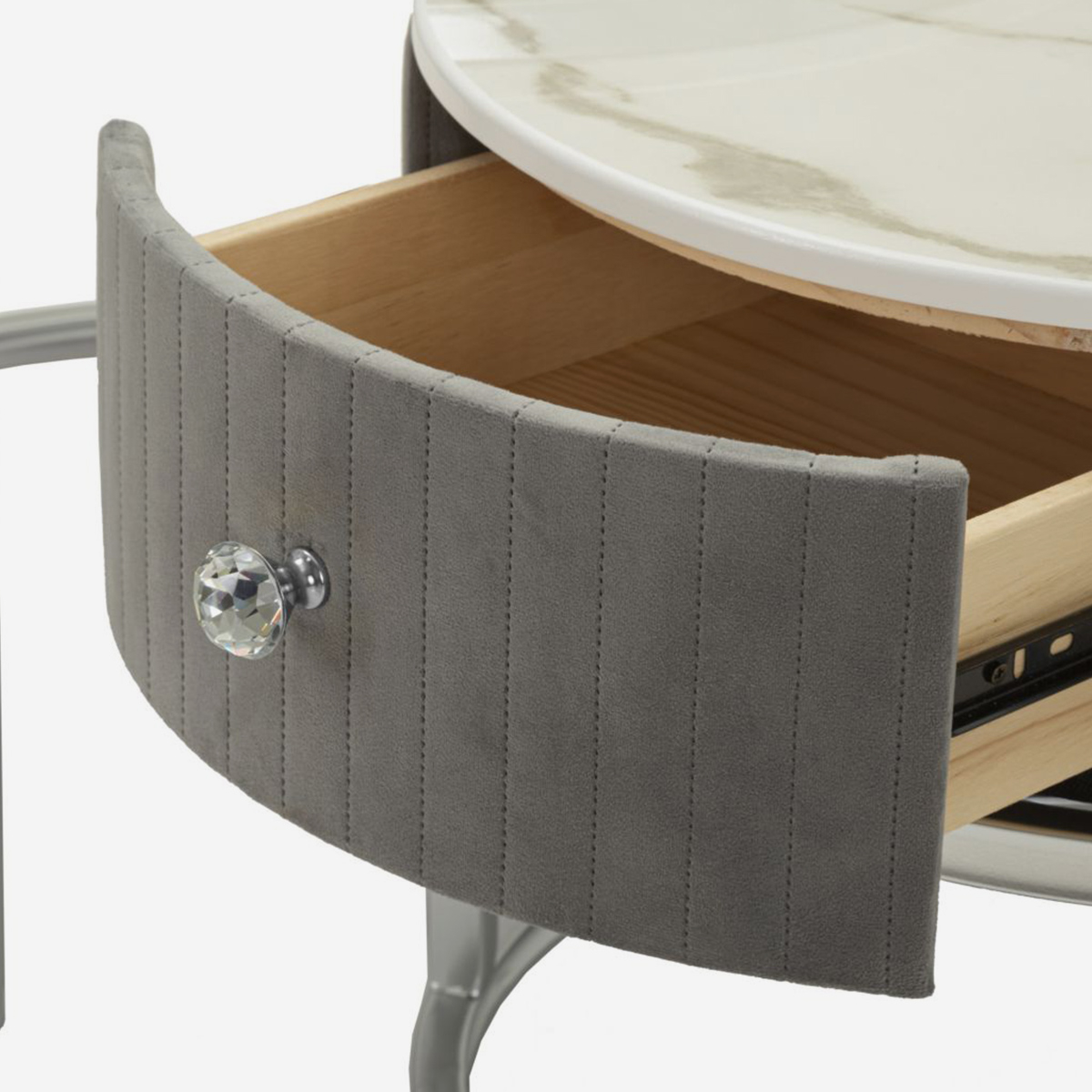 Set of 2 Round Coffee Tables with Drawer Greys Mauro Ferretti — 3