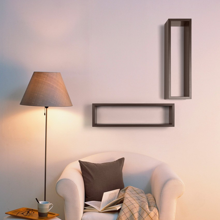 Rectangular cube modern wall shelf Regolo 60 cm — 2