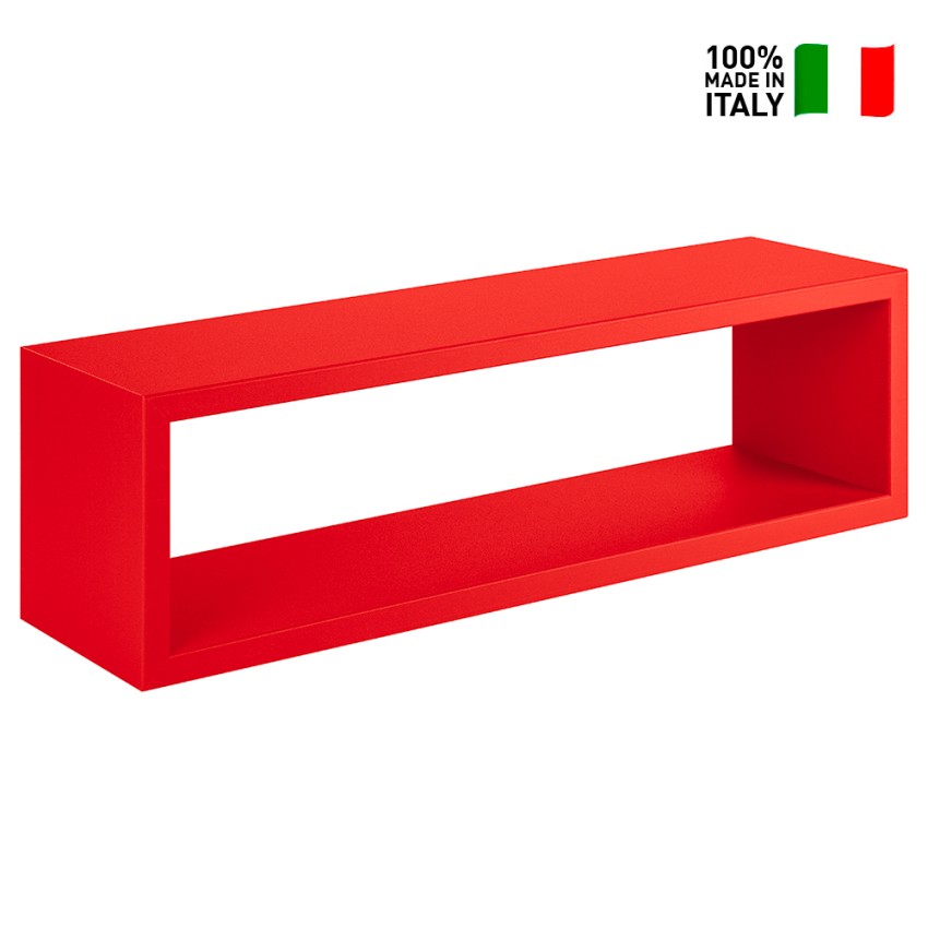 Rectangular cube modern wall shelf Regolo 60 cm — 3