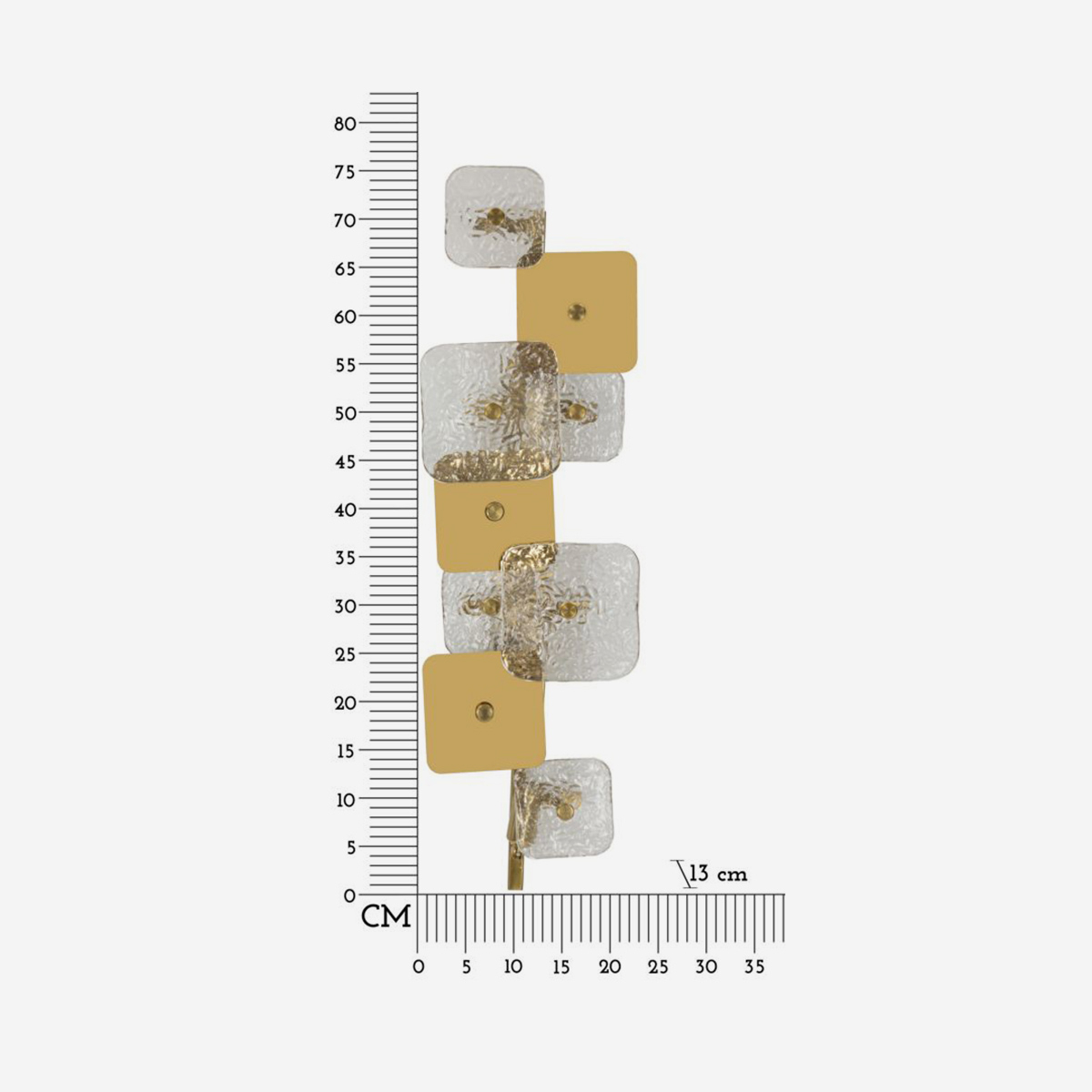 5-Light Iron and Vetro Wall Lamp Glassy Mauro Ferretti — 3