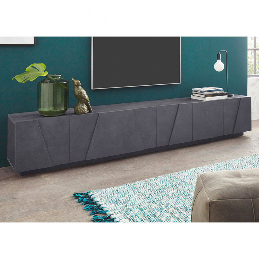 TV cabinet 6 doors 3 compartments modern design Ping Low XL Ardesia — 3