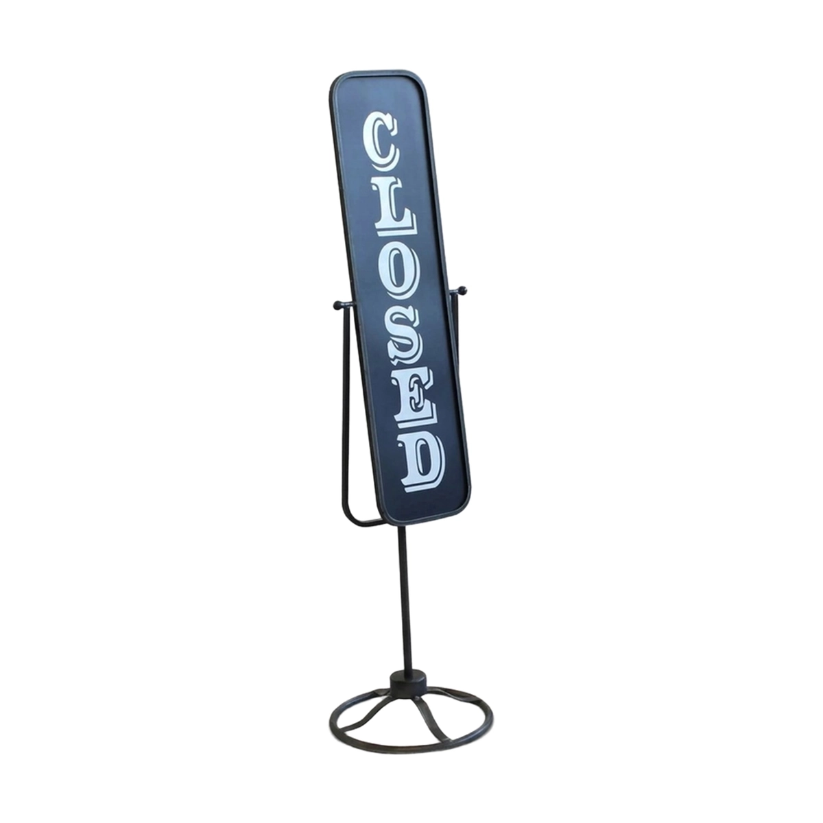 Vintage Steel Standing Sign Open / Closed Lazare — 3
