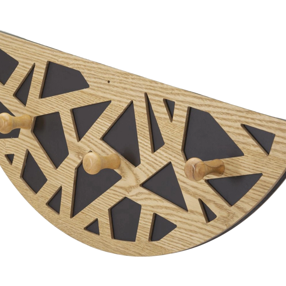 Carv Wall Mirror with Coat Hooks in MDF and Legno — 4