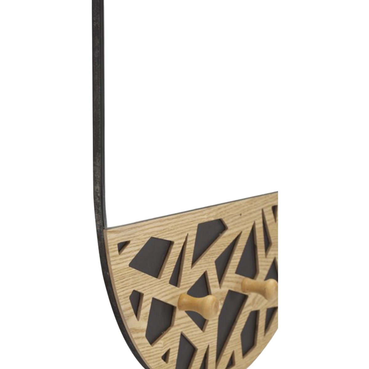 Carv Wall Mirror with Coat Hooks in MDF and Legno — 5