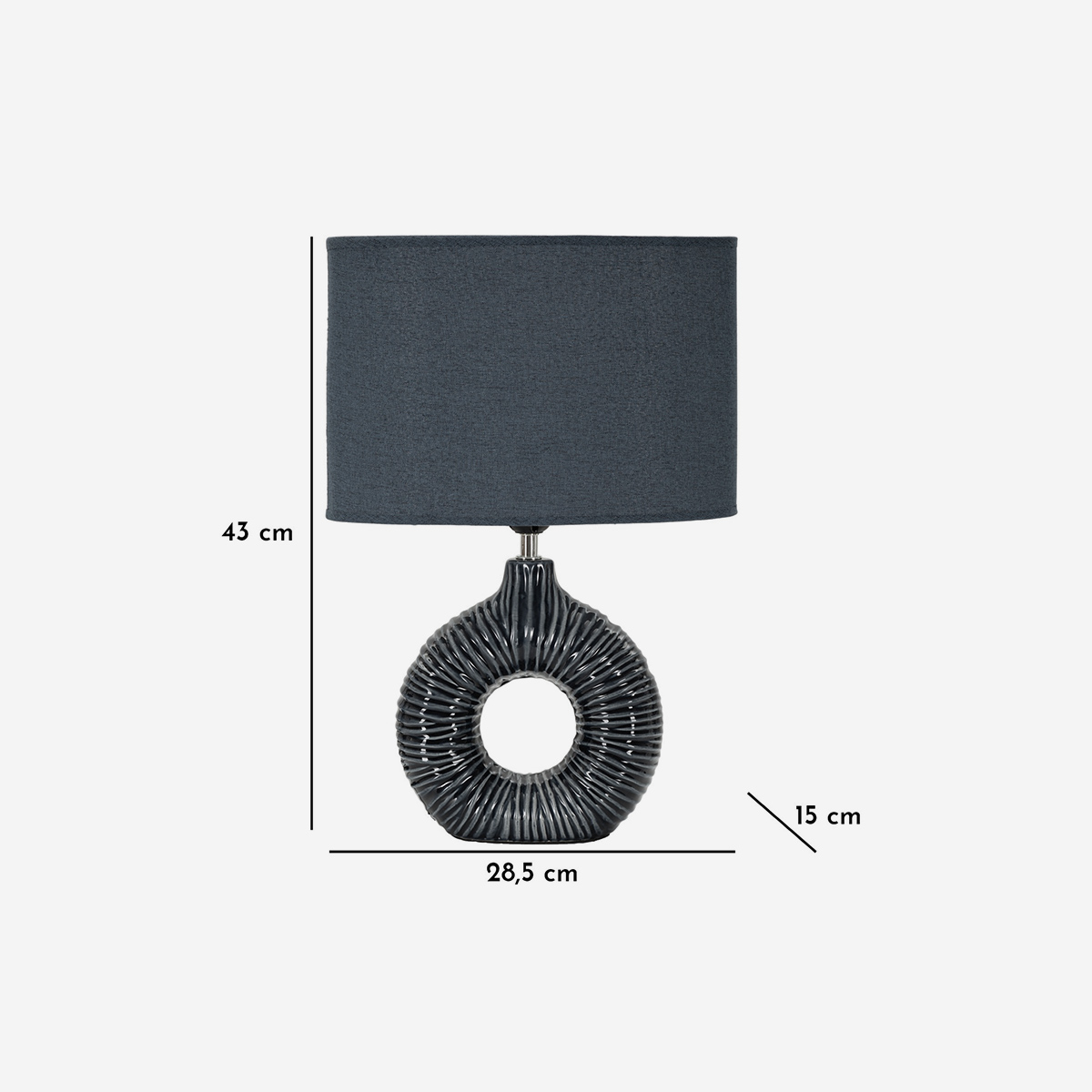 Seta Ceramic Table Lamp with Fabric Shade — 5