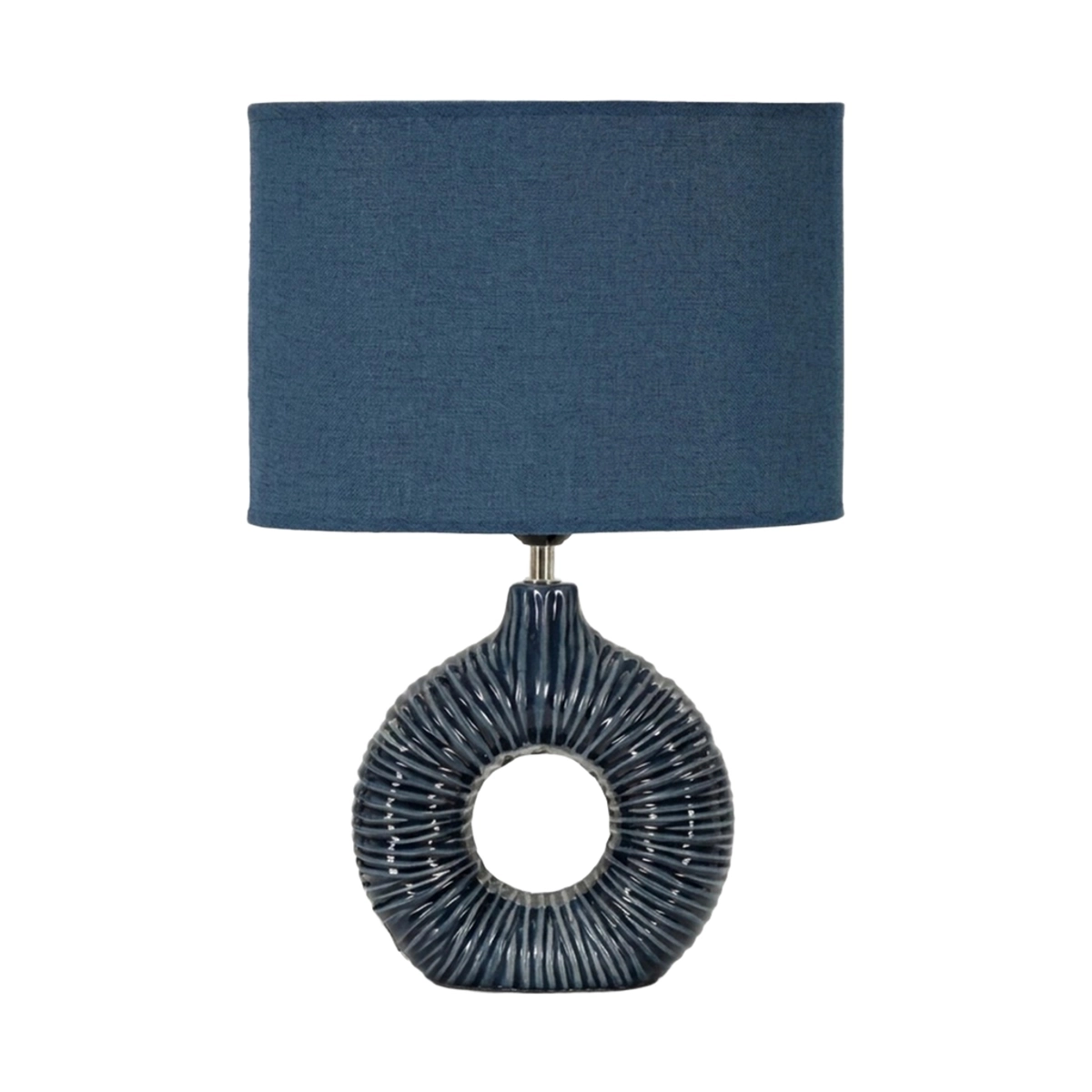 Seta Ceramic Table Lamp with Fabric Shade — 1