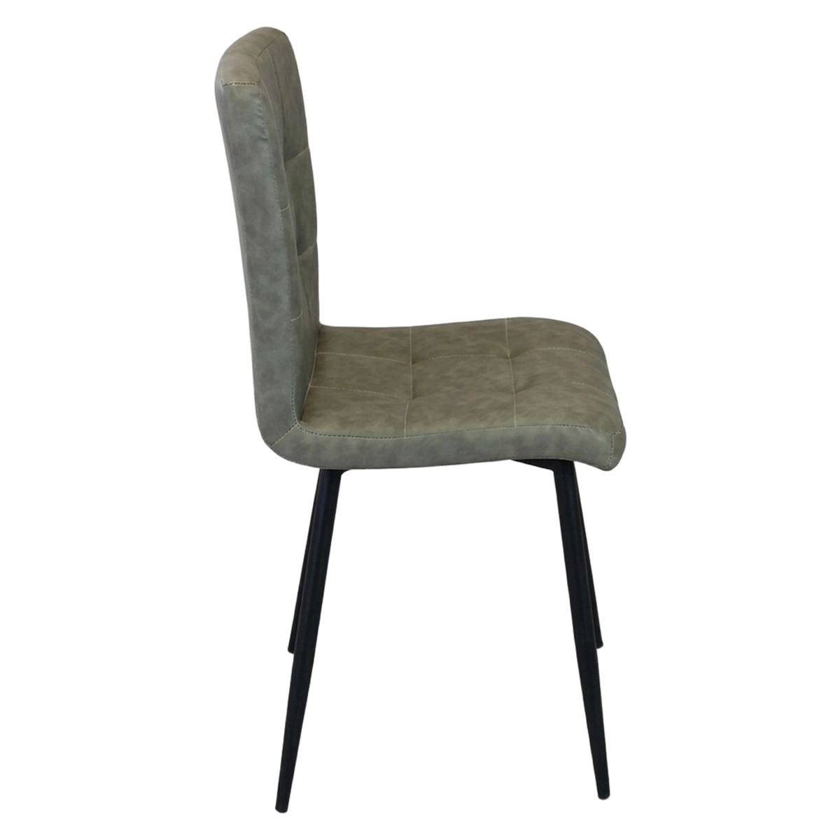 Rosalyn Modern Faux Leather Dining Chair with Metallo Base — 3