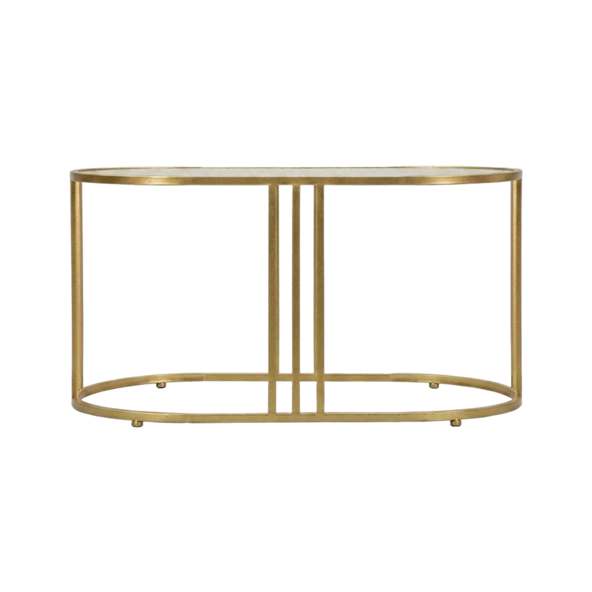 Antalia Oval Coffee Table in Iron and Glass Mauro Ferretti — 4