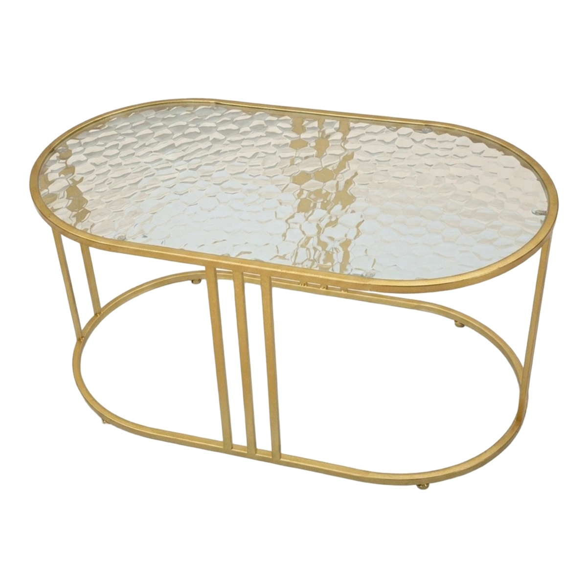 Antalia Oval Coffee Table in Iron and Glass Mauro Ferretti — 6
