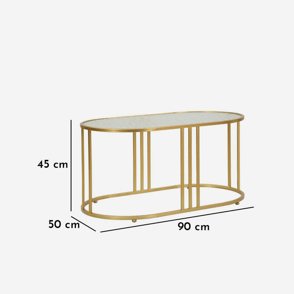 Antalia Oval Coffee Table in Iron and Glass Mauro Ferretti — 3