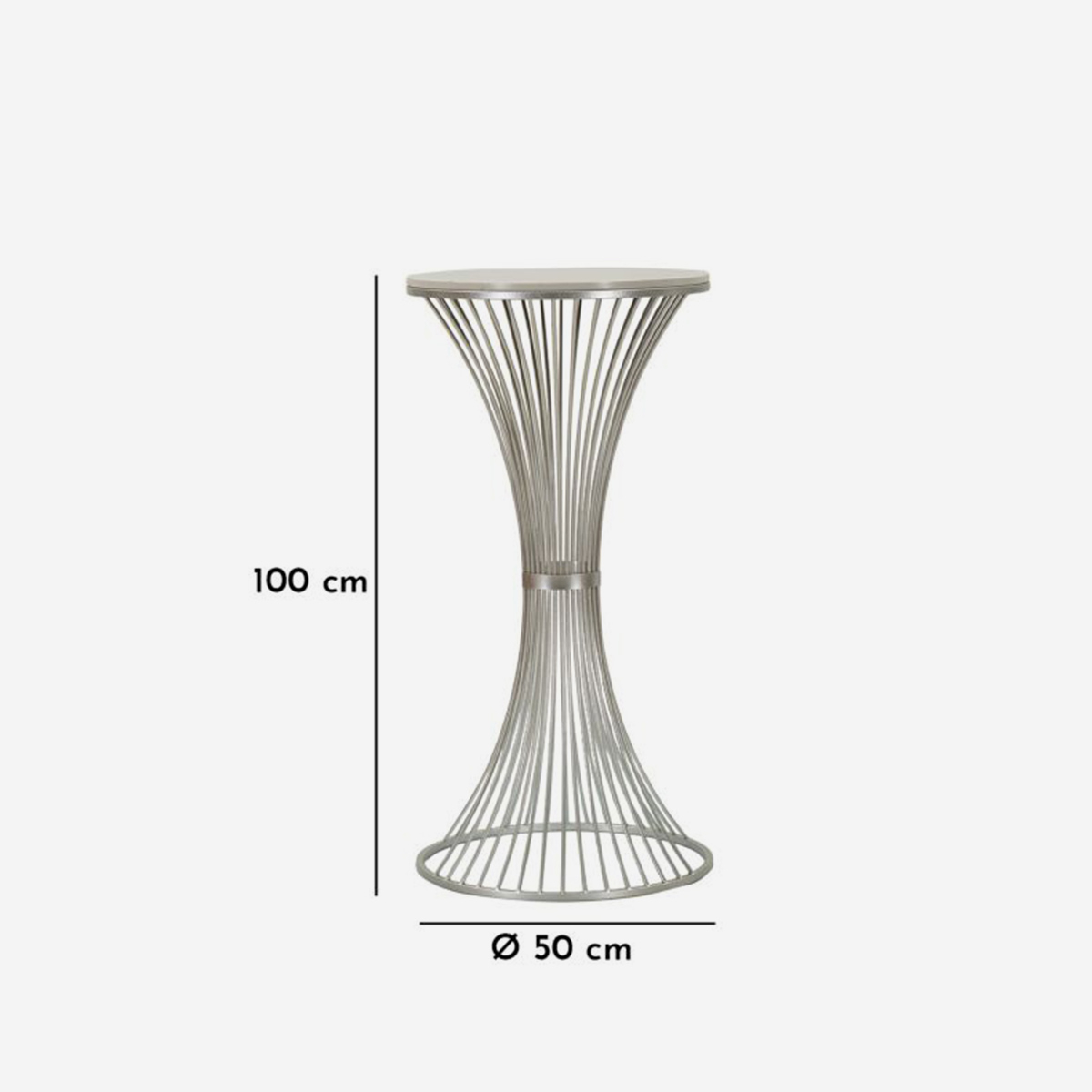 Funnel 100 Tall Side Table with Marble Top and Metal Base — 3