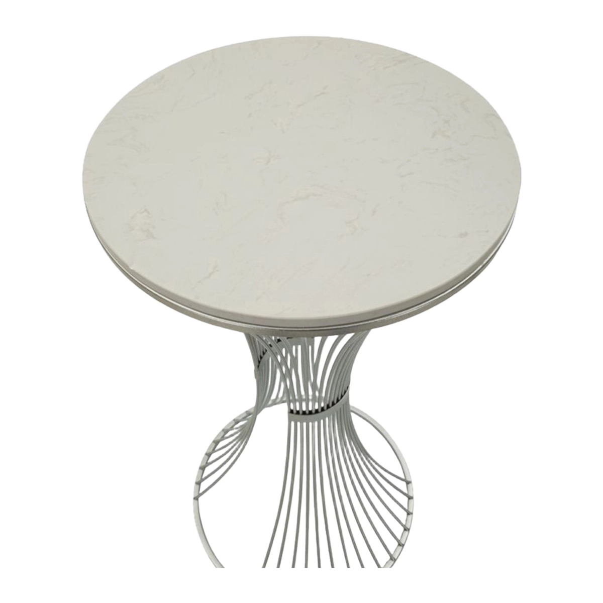 Funnel 100 Tall Side Table with Marble Top and Metal Base — 4