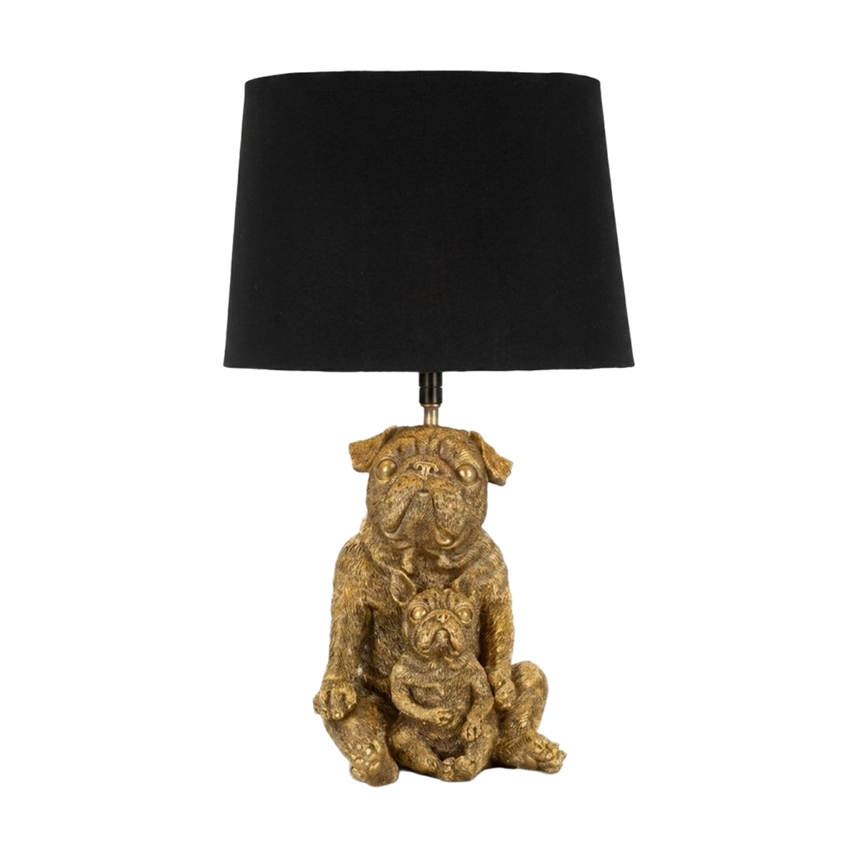 Dog Table Lamp with Decorative Dogs Base and Fabric Shade — 1