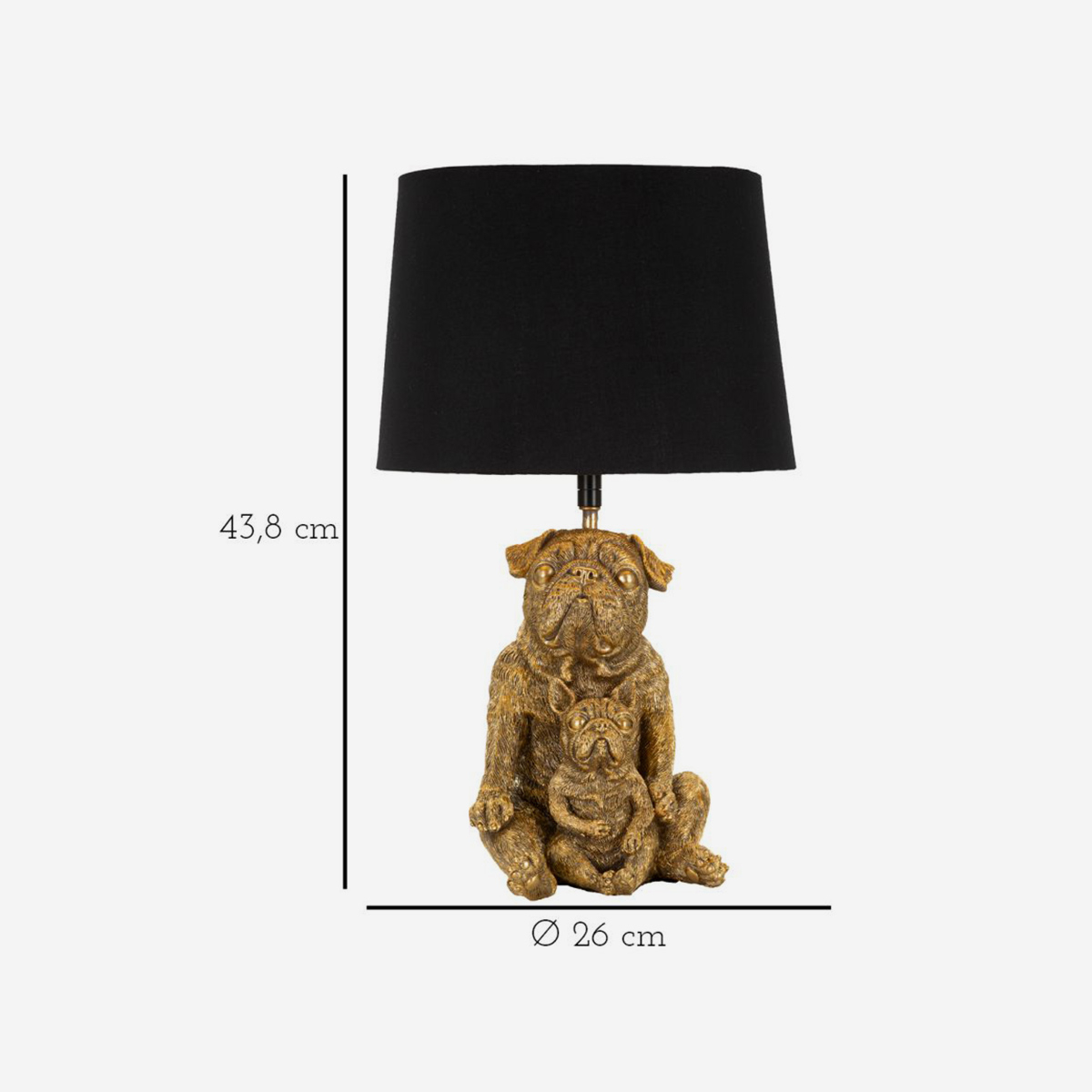 Dog Table Lamp with Decorative Dogs Base and Fabric Shade — 3