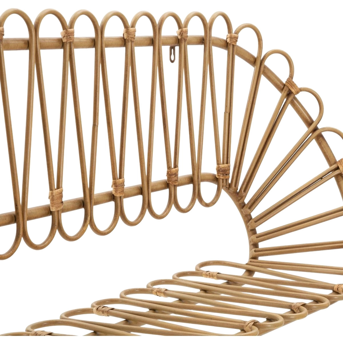 Panama Boho Chic Wall Shelf in Metal and Rattan — 5