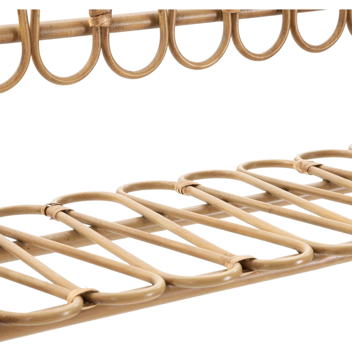 Panama Boho Chic Wall Shelf in Metal and Rattan — 4