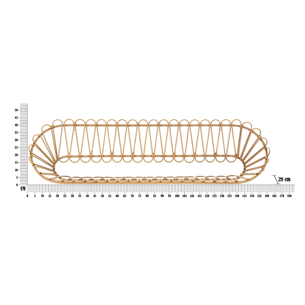 Panama Boho Chic Wall Shelf in Metal and Rattan — 7