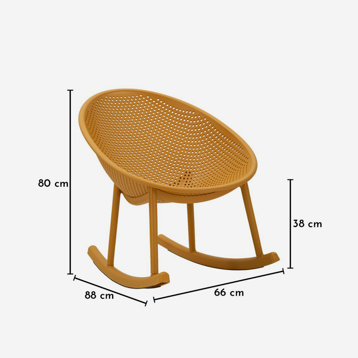 Ibiza Modern Indoor and Outdoor Rocking Chair in Polipropilene — 5