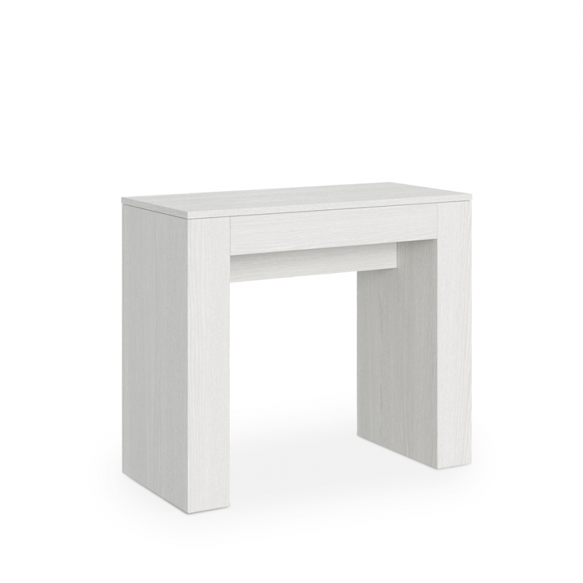 Modem extendable console table 90x42-302cm white ash wood — 3