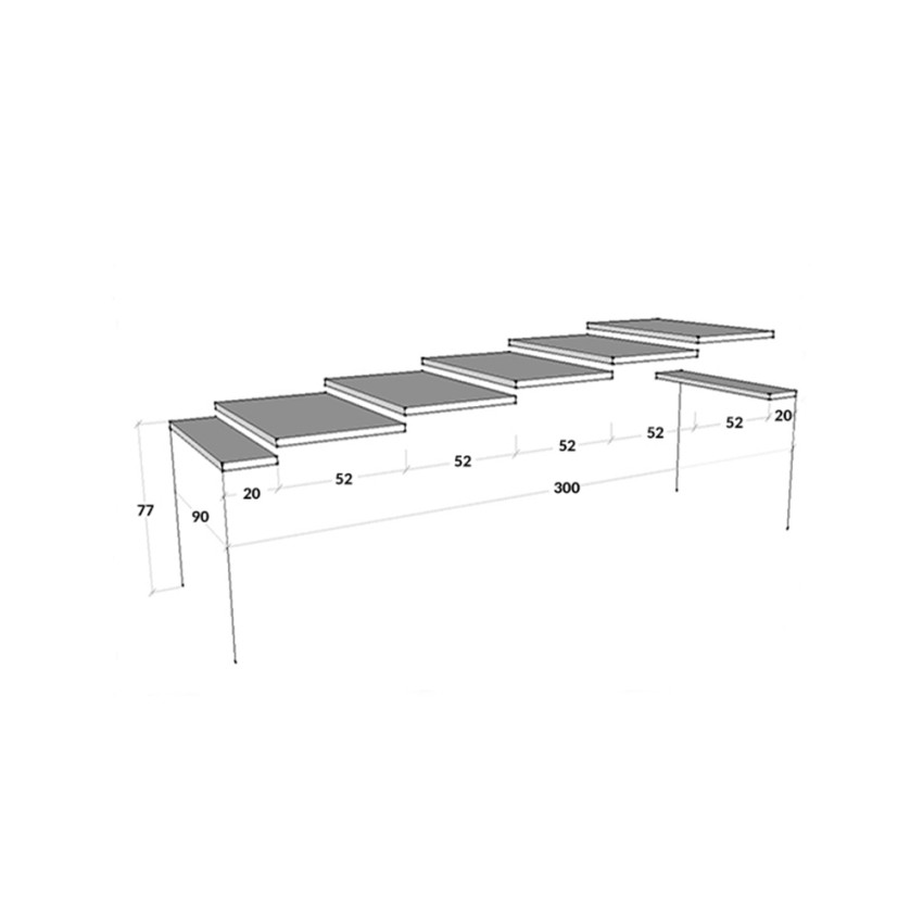 Extending console table Diago Premium Concrete 90x40-300cm Itamoby — 5