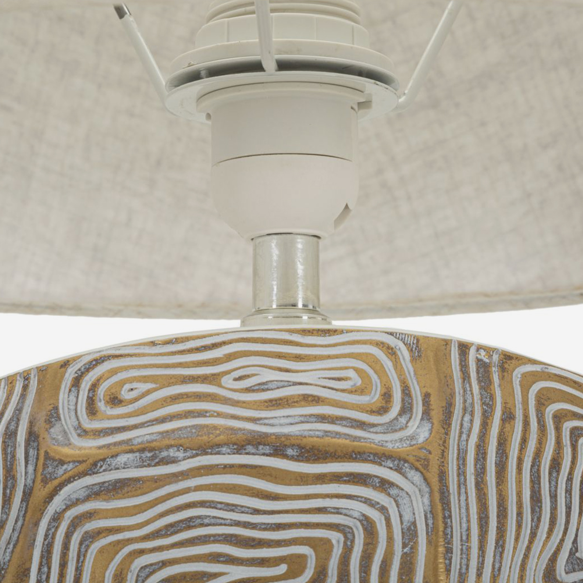Eclips Resin Table Lamp with Fabric Shade — 3