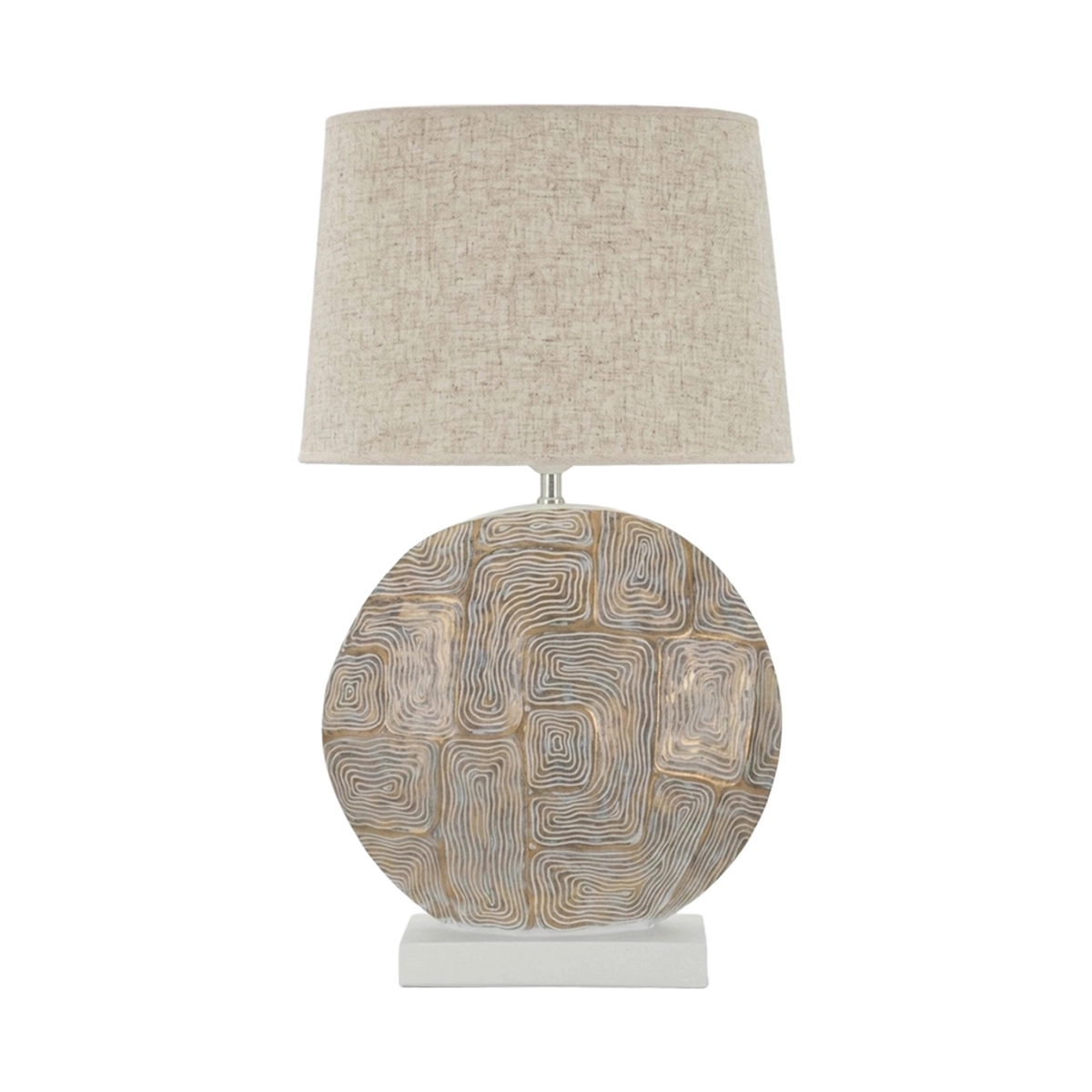 Eclips Resin Table Lamp with Fabric Shade — 1