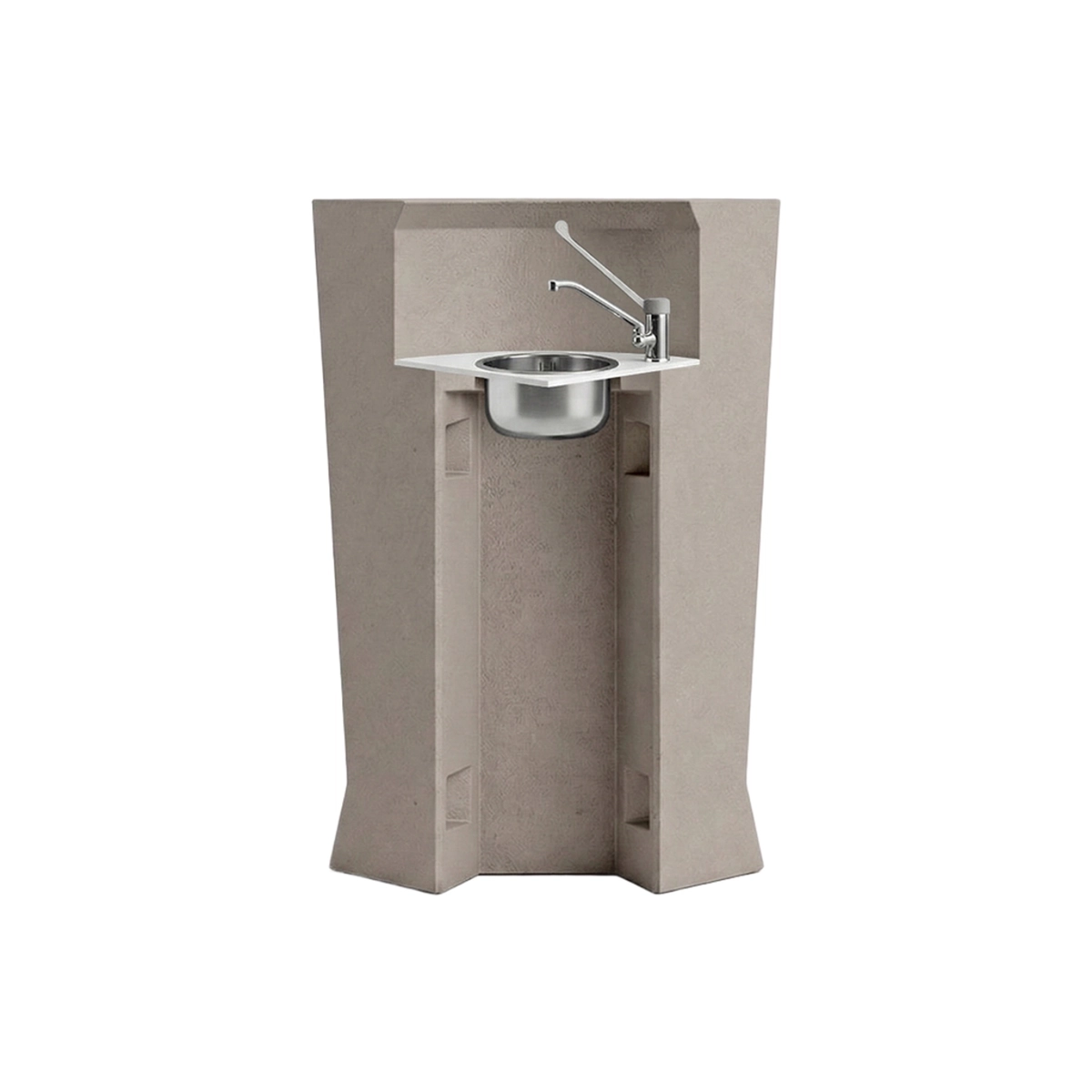 Marvy white modern bar counter with integrated handwash kit — 1