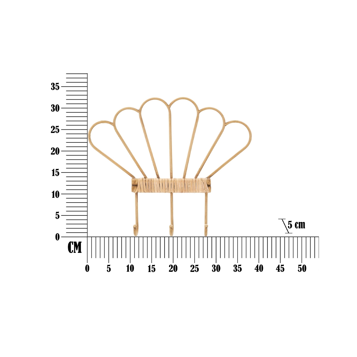 Panama wall coat rack with fan design and 3 hooks Mauro Ferretti — 6