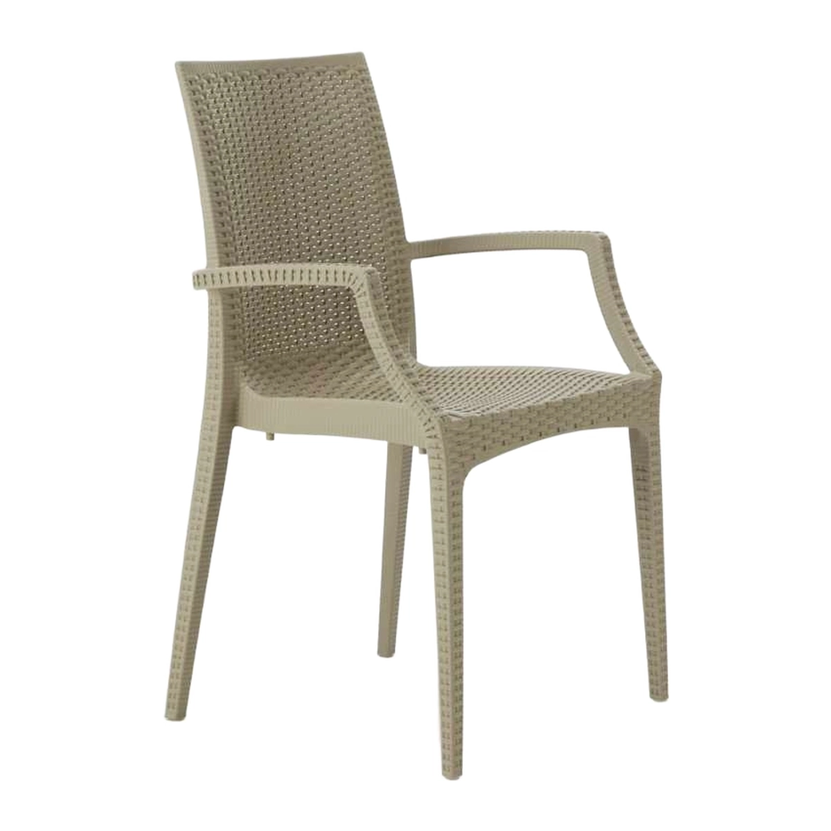 Square Black Table Set 90x90 cm with 4 Bistrot Arm Passion Grand Soleil Chairs — 3