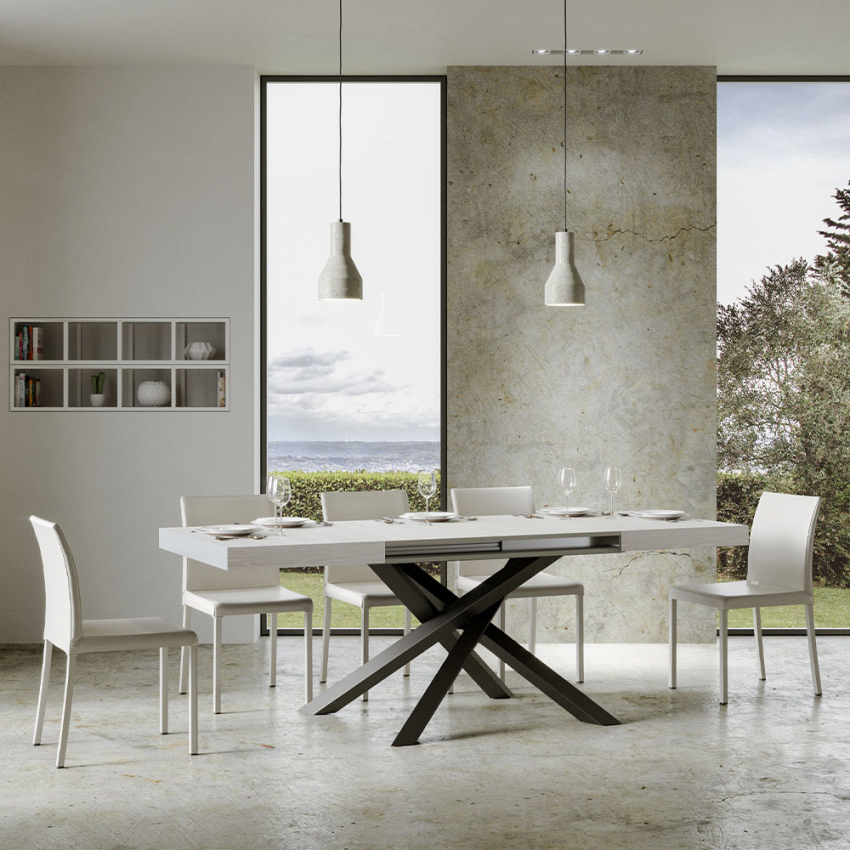 Modern Extendable Dining Table 90x130-234 cm Ash White Volantis Itamoby — 3