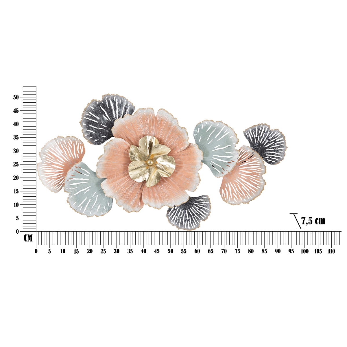 Mauro Ferretti Softy 3D Floral Metal Wall Art Decor 93x53cm — 6