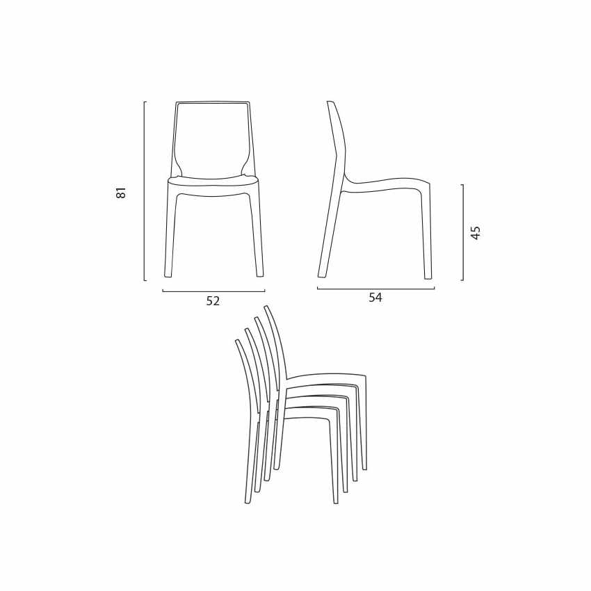 Ice Aia 70x70 cm Black Tavolino Quadrato with 2 Grand Soleil Chairs — 6
