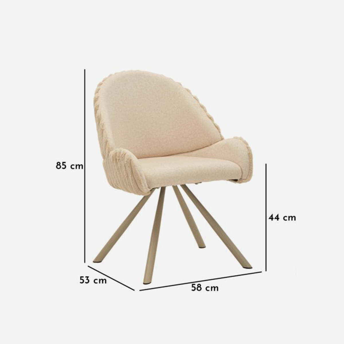 Set of 2 Modern Upholstered Fabric Dining Chairs Stoccolma A — 5