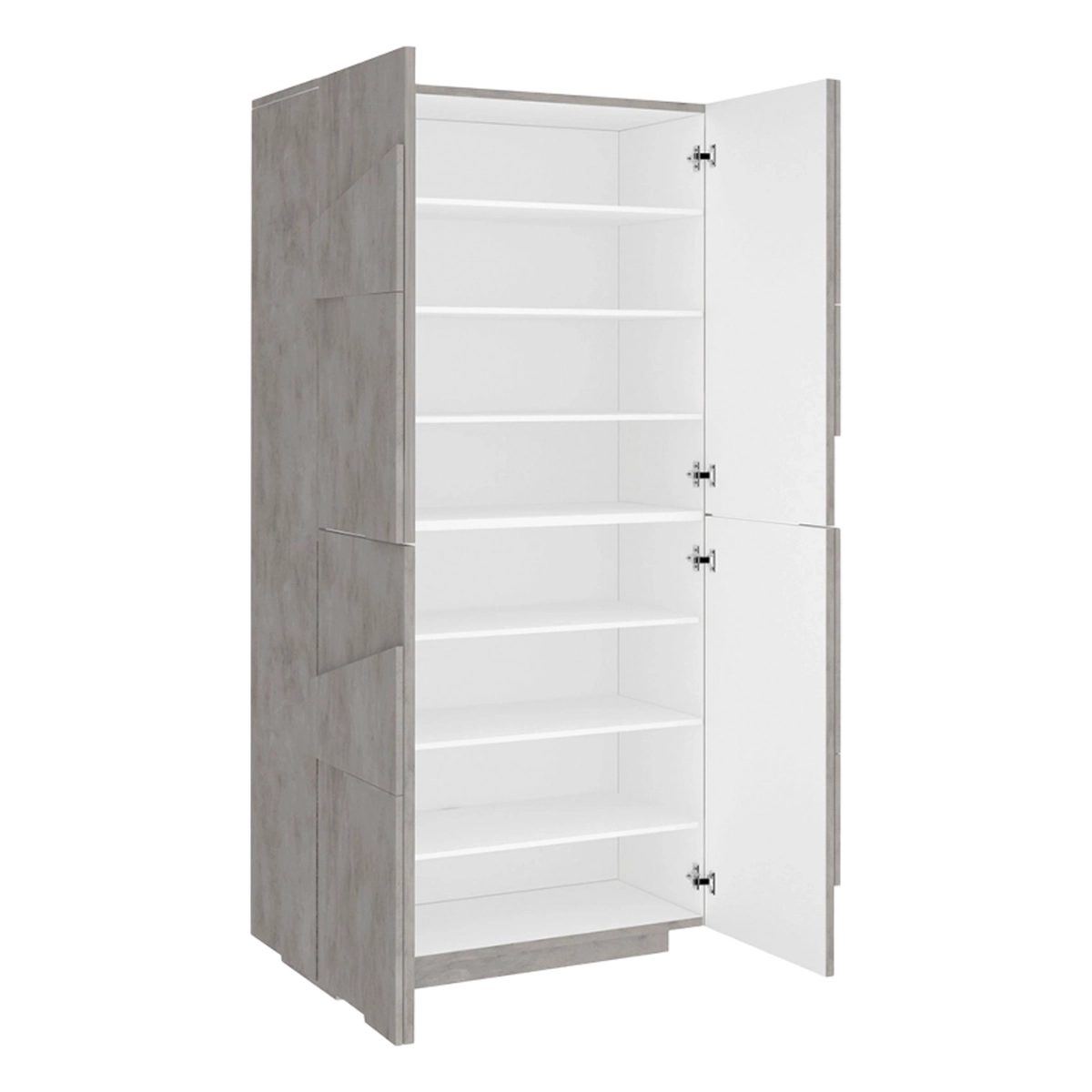 White shoe cabinet wardrobe with 4 doors 8 compartments Ping Dress Concrete — 4