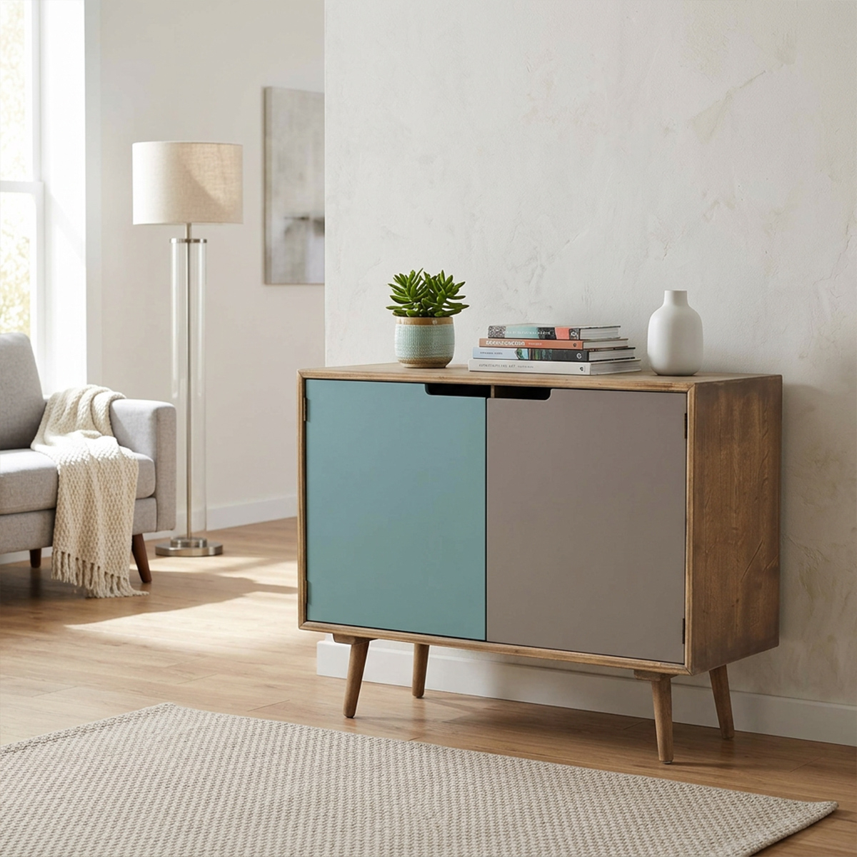 Modern 2-Door Sideboard in MDF and Pine Wood Niagara — 3
