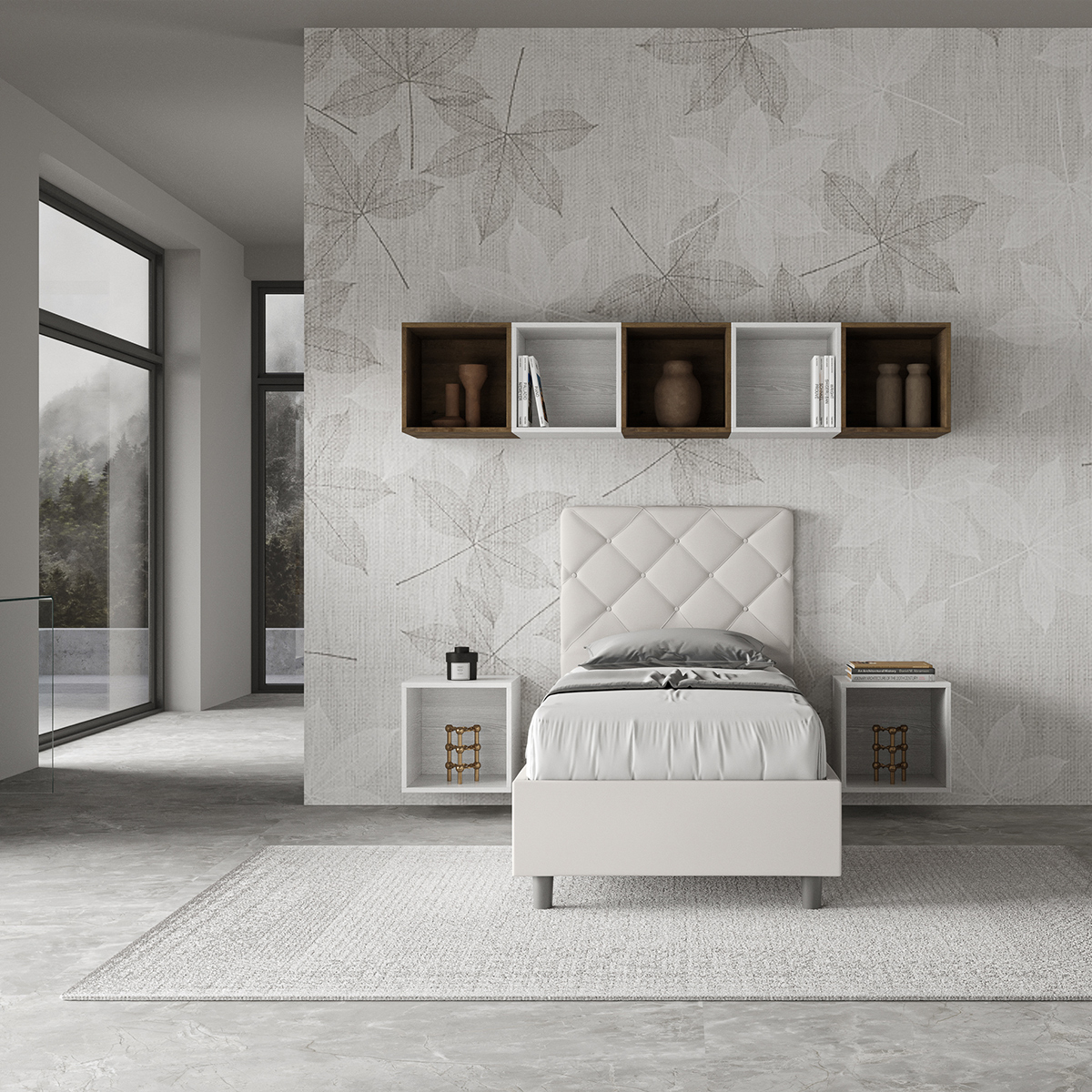 Priya S2 100x200 Single Storage Bed in Faux Leather — 3