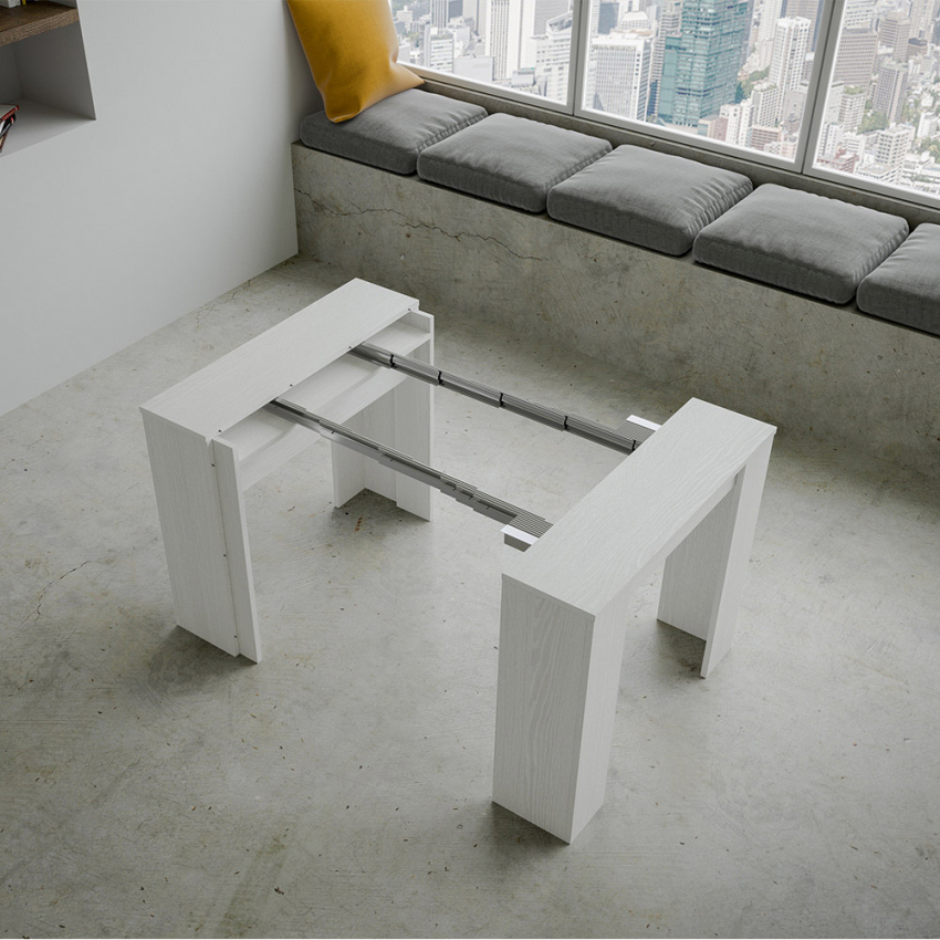 Extendable console table Basic Small 90x48-204cm Legno ash white — 4