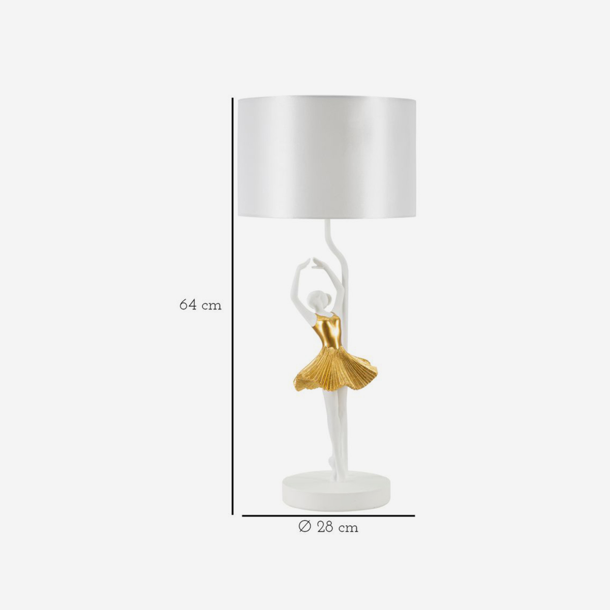 Ballerina B Decorative Table Lamp with Fabric Shade — 3