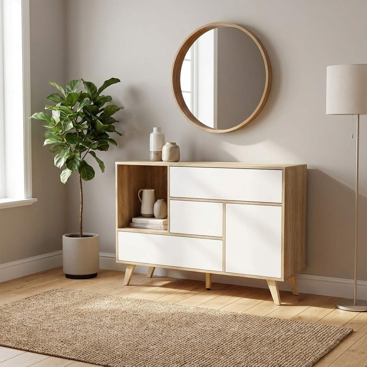 Emory Modern Living Room Sideboard with Door, 3 Drawers and Shelf — 2