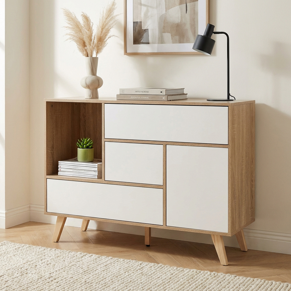 Emory Modern Living Room Sideboard with Door, 3 Drawers and Shelf — 4