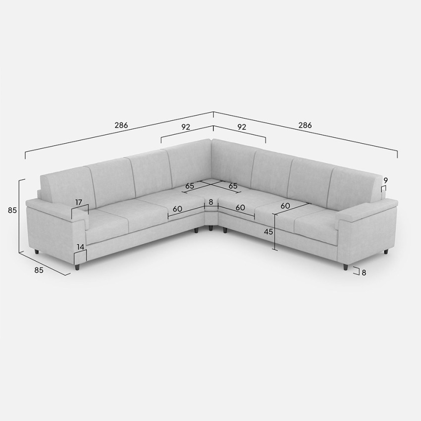Large 7-Seater Corner Fabric Sofa 286x286 cm Marrak 18AG — 9