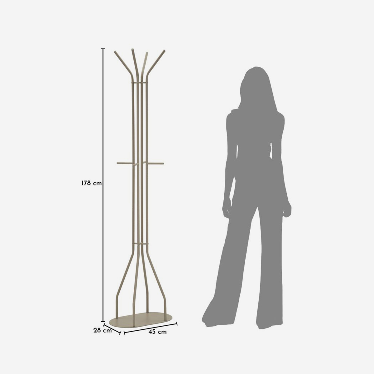 Saturno Modern Metal Freestanding Coat Stand — 3