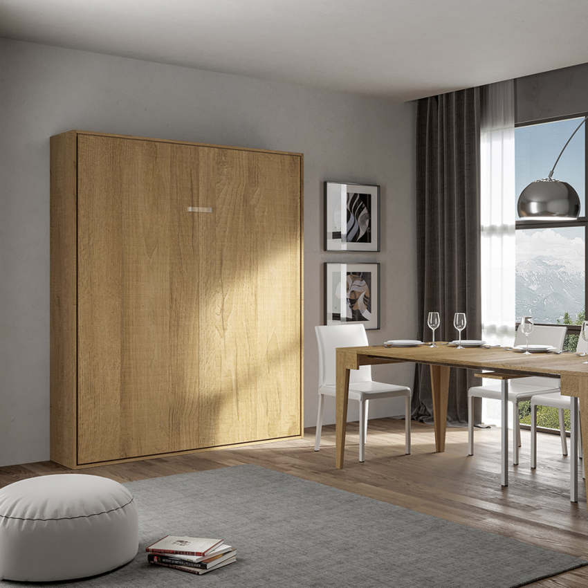 Kentaro Oak Vertical Double Murphy Bed 160x190 cm Foldaway — 3