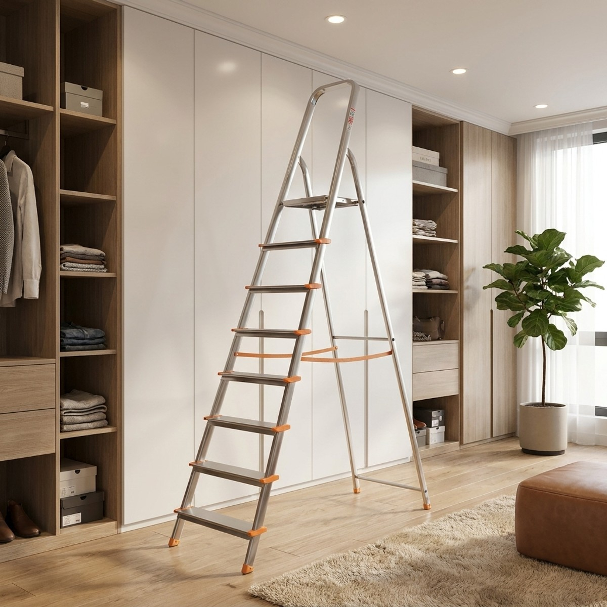 Scala in alluminio con piattaforma antiscivolo Aluminium 8