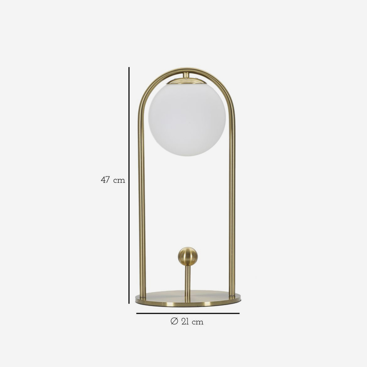 Glamy Arc A Metal and Vetro Table Lamp — 3