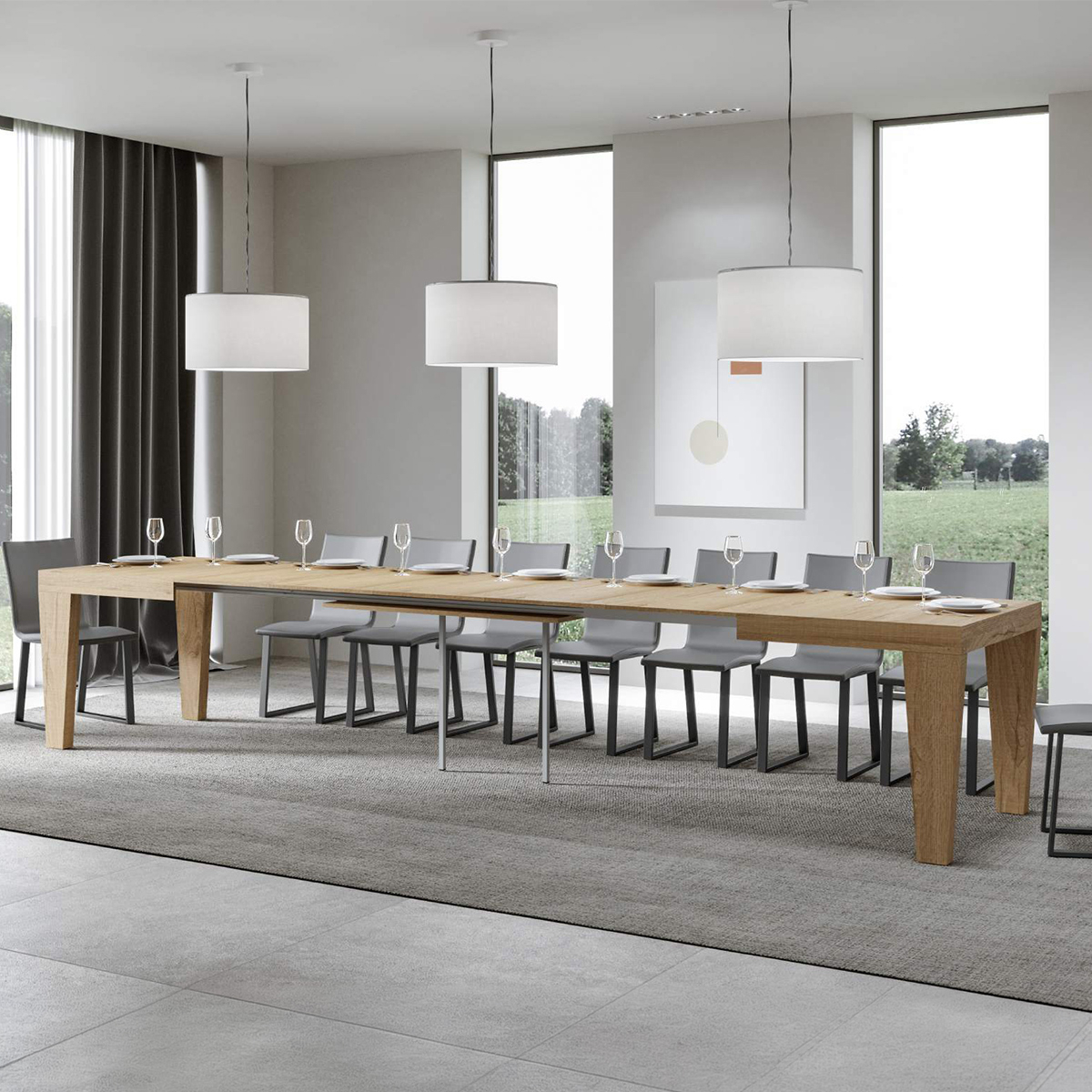 Modern Extendable Dining Table 90x160-420 cm Spimbo Itamoby — 4